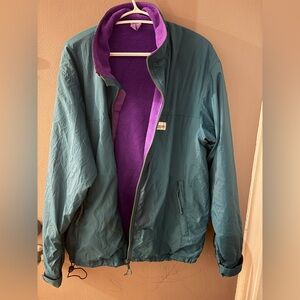 Vintage mountain equipment co-op fleece lined Teal and Purple Jacket